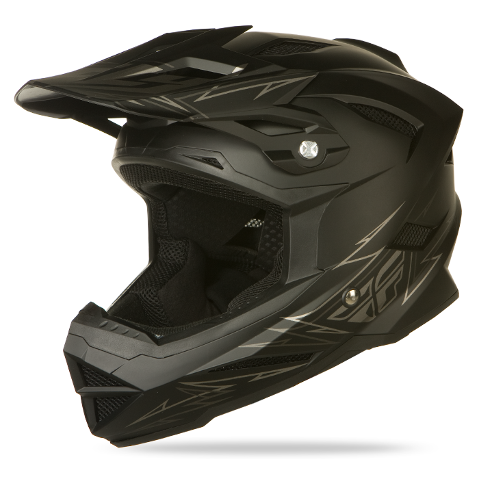 Default Matte Black Helmet FLY Racing Motocross, MTB, BMX, Snowmobile Racewear; Street