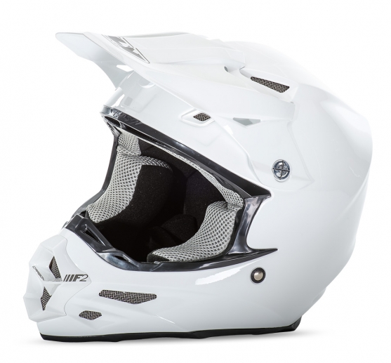 F2 Carbon Solid White Helmet FLY Racing Motocross, MTB, BMX